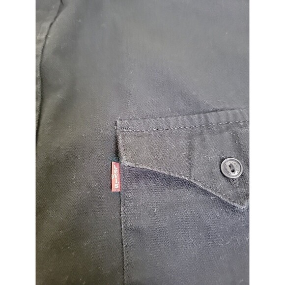 Levis Denim Shirt Mens L Black Double Pockets Long Sleeve Mid Weight Western Dad - Picture 4 of 10